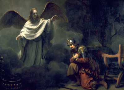 Painting by Gerbrand van den Eeckhout, of Cornelius encountering the angelic messenger